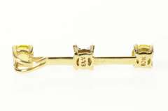 14K Yellow Gold Tiered Citrine Diamond Inset Bar Statement Pendant