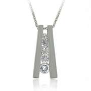 Sterling Silver Cubic Zirconia 5-Stone Journey Pendant