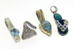 Group Lot of 4 Sterling Silver Pendants