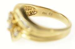 14K Yellow Gold 0.53 Ctw Marquise Diamond Bypass Engagement Ring