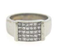 Dazzling White Gold 1cts Princess Cut Wedding Band