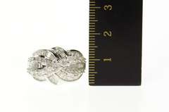 14K White Gold 2.16 Ctw Diamond Wavy Tiered Statement Ring