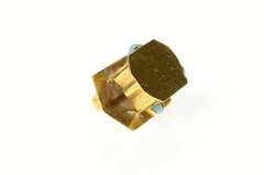 18K Yellow Gold 3D Victorian Turquoise Inset House Cabin Charm/Pendant