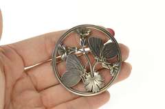 Sterling Silver Georg Jensen Butterfly Flower Round 283 Pin/Brooch