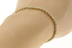 14K Yellow Gold Classic Cubic Zirconia Encrusted Tennis Bracelet