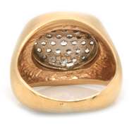 Impressive 14kt YG 1CTW Oval Cluster Diamond Ring