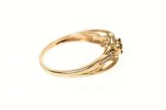 10K Rose Gold Orange Diamond Cluster Promise Engagement Ring