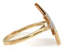 Trendy & Fun 10kt YG Pave Diamond Star Ring