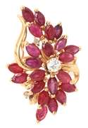 Gorgeous Marquise Ruby w Diamond accent Ring