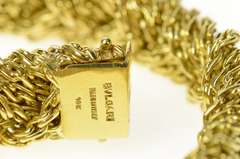 18K Yellow Gold Bvlgari Woven Braid Fancy Designer Chain Bracelet