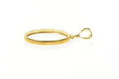 14K Yellow Gold Italian 5 Lira Coin Bezel Holder Pendant