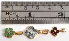 Group of 3 14k Floral Pendants