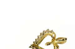 10K Yellow Gold Heart Diamond Classic Simple Heart Pendant