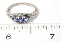 Charming Criss-Crossed iolite Ring in White Gold