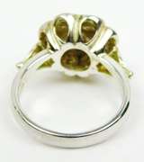 Sterling Pink Enamel & Garnet Flower Ring, 9.25