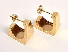 Wide 14k J Hoop Earrings