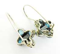 Sterling Blue Topaz & Sapphire Pierced Earrings