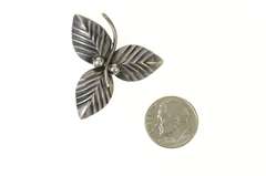 Sterling Silver Neils Erik From Danish Ornate Leaf Pin/Brooch