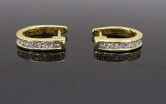 18k Huggie .95CTW Diamond Earrings