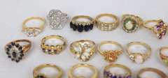 Big Group Lot of Stering Silver Gemstone Rings