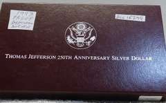 1993 PROOF Jefferson, Silver Dollar