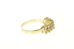 10K Yellow Gold Tiered Squared Cubic Zirconia Statement Band Ring