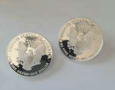 1990 S &2005 W Proof Silver Eagles With Boxs Papers