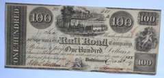 $ 100 Baltimore & Susquehanna Railroad Company Dec 26 1837 Note.