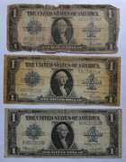 3 Series 1923 $1 Silver Certificates