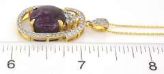 Stately Massive 12.00CTS Star Ruby & Sapphire Necklace In Vermeil