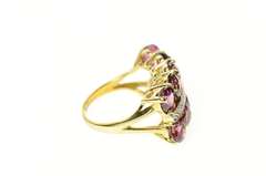 14K Yellow Gold Purple Tourmaline Diamond Statement Band Ring