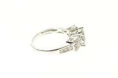 14K White Gold 0.75 Ctw Three Diamond Halo Engagement Ring