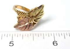 Beautiful Leaves & Grapes Ring in Two-Tone Gold