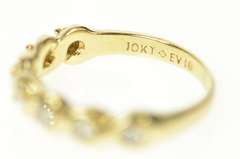 10K Yellow Gold Classic Diamond Wave Pattern Wedding Band Ring