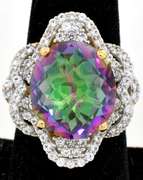 Captivating Mystic Topaz & White Topaz Ring in Vermeil
