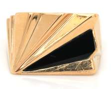 Stunning 14kt YG Erte Black Onyx Gents Ring