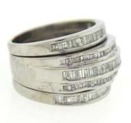 Dazzling White Gold Multi Row Diamond Band Ring