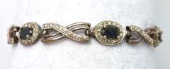Vintage Sterling Silver Black Stone Bracelet