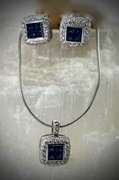 Stunning 18K White Gold Sapphire and Diamond Suite