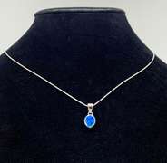 Eye Catching Oval Opal SS Necklace