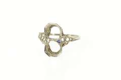 Platinum 7.25mm Art Deco Filigree Engagement Setting Ring