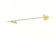 14K Yellow Gold Diamond Inset Flintlock Pistol Ornate Stick Pin