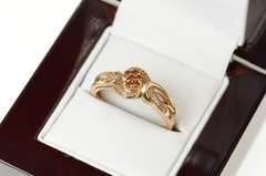 10K Rose Gold Orange Diamond Cluster Promise Engagement Ring