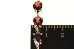 14K Yellow Gold Classic Oval Garnet Simple Statement Bracelet