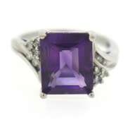 Gorgeous Emerald Cut Amethyst Ring