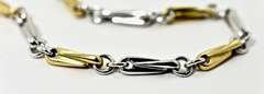 Intriguing 18K Two-Tone  Fancy Link Heavy Necklace