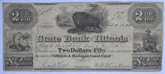 Sept 18 1840 $2.50 State Bank Of Illinois Note