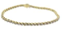 Charming Yellow Gold Diamond Tennis Bracelet