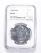 MS63 1883-O Morgan Silver Dollar - Graded NGC Blueberry Tone