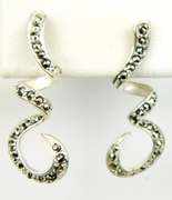 Sterling Silver Marcasite Swirl Earrings